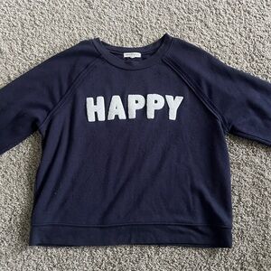 Navy Happy Sweatshirt
